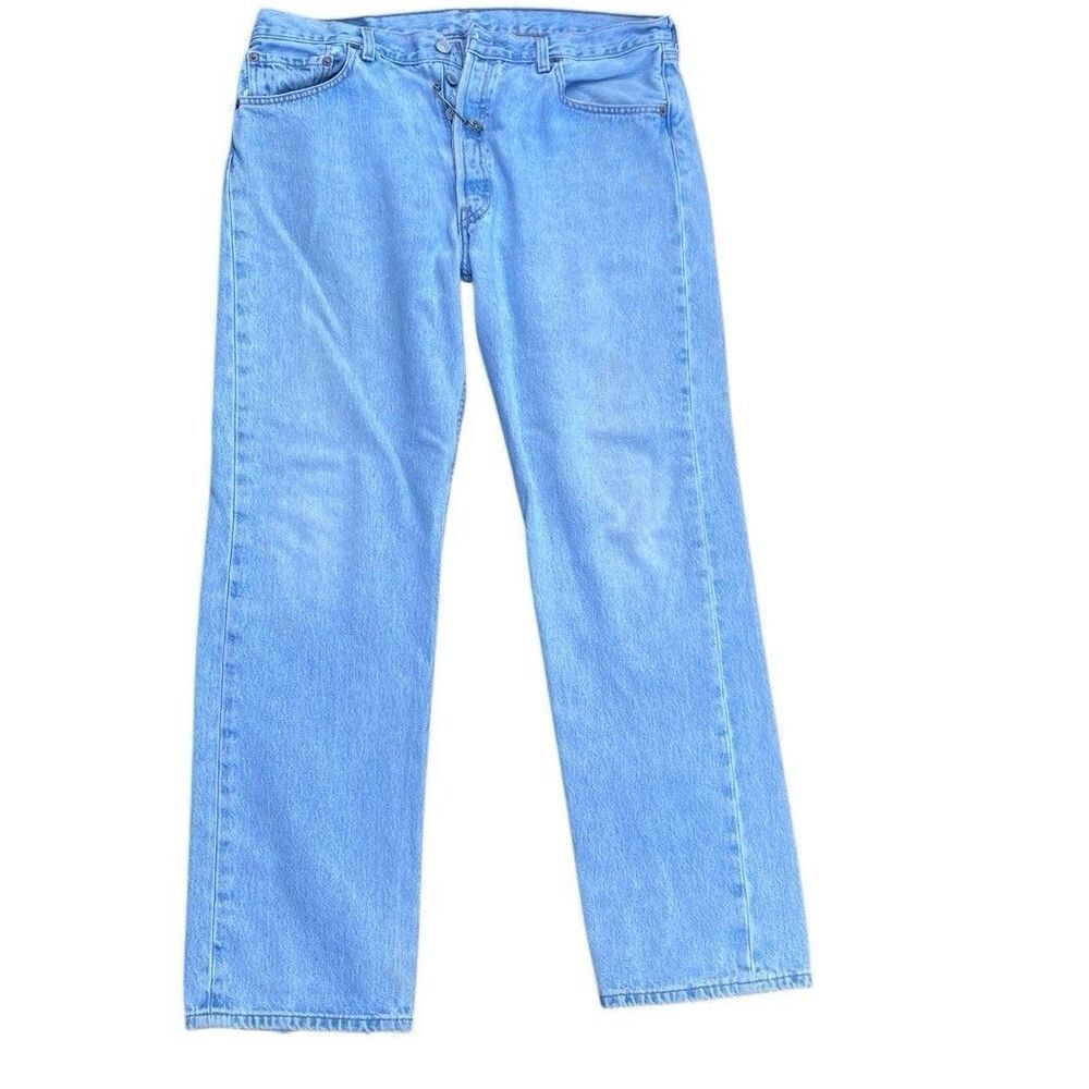 VTG Levis 501 Jeans 38x32 Blue Button Fly Straight Original Denim Mexico - Picture 2 of 10